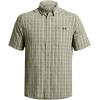 imageUnder Armour Mens Drift Tide 20 Plaid ShortSleeve TShirt390 Marine Od Green  Grove Green  Baroque Green