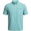 imageUnder Armour Mens Drift Tide 20 Plaid ShortSleeve TShirt421 Blue Foam  Blue Foam  Coastal Teal
