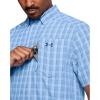 imageUnder Armour Mens Drift Tide 20 Plaid ShortSleeve TShirt467 Horizon Blue   Tech Blue