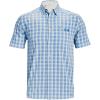 imageUnder Armour Mens Drift Tide 20 Plaid ShortSleeve TShirtStone 279Victory Blue