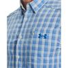 imageUnder Armour Mens Drift Tide 20 Plaid ShortSleeve TShirtStone 279Victory Blue
