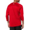 imageUnder Armour Mens Utility 34 Performance Shirt013 Mod Gray Full Heather  Red  Red