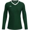 imageUnder Armour Womens UA Volleyball Powerhouse 20 Long Sleeve Jersey  HeatGear Fabric with Mesh PanelsForest Green  White