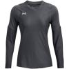 imageUnder Armour Womens UA Volleyball Powerhouse 20 Long Sleeve Jersey  HeatGear Fabric with Mesh PanelsPitch Gray  White
