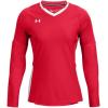 imageUnder Armour Womens UA Volleyball Powerhouse 20 Long Sleeve Jersey  HeatGear Fabric with Mesh PanelsRed  White