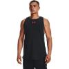 imageUnder Armour Mens Baseline Cotton Tank004 Black   Bolt Red