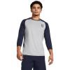 imageUnder Armour Mens Utility 34 Performance Shirt014 Mod Gray Full Heather  Midnight Navy  Midnight Navy