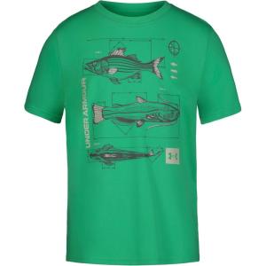 imageUnder Armour Boys Outdoor Short Sleeve TShirt CrewneckVapor Green Tech Fish