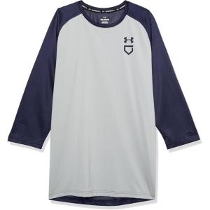 imageUnder Armour Boys Utility 34 Performance Shirt014 Mod Gray Full Heather  Midnight Navy  Midnight Navy