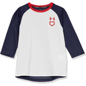 imageUnder Armour Boys Utility 34 Performance Shirt100 White  Midnight Navy  Red