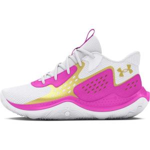 imageUnder Armour Kids Grade School Jet 23 Basketball Shoe106 WhiteVivid MagentaMetallic Gold