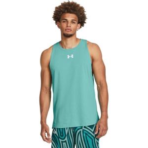 imageUnder Armour Mens Baseline Cotton Tank482 Radial Turquoise   White