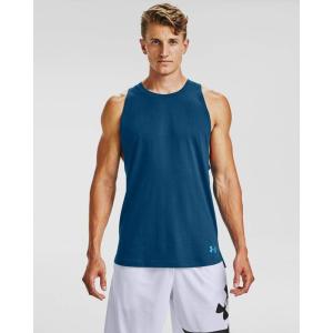 imageUnder Armour Mens Baseline Cotton TankGraphite Blue 581Electric Blue