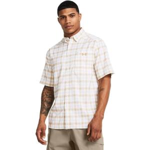 imageUnder Armour Mens Drift Tide 20 Plaid ShortSleeve TShirt201 Brownstone  White  Brownstone