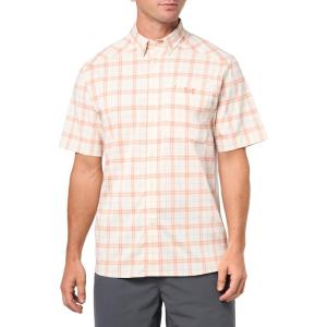 imageUnder Armour Mens Drift Tide 20 Plaid ShortSleeve TShirt282 Stone   Canyon Pink