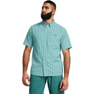 imageUnder Armour Mens Drift Tide 20 Plaid ShortSleeve TShirt421 Blue Foam  Blue Foam  Coastal Teal