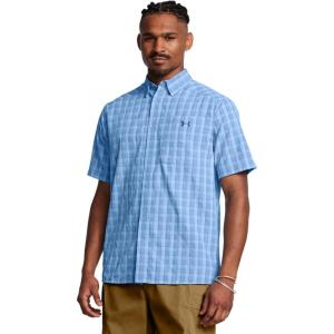 imageUnder Armour Mens Drift Tide 20 Plaid ShortSleeve TShirt467 Horizon Blue   Tech Blue