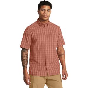 imageUnder Armour Mens Drift Tide 20 Plaid ShortSleeve TShirt696 Canyon Pink   Earthen Orange