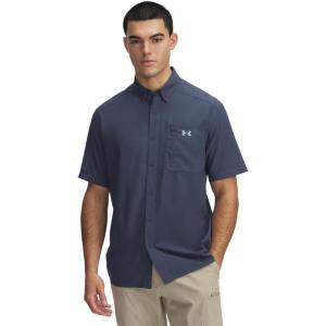 imageUnder Armour Mens Drift Tide 20 ShortSleeve TShirt045 Downpour Gray   Harbor Blue