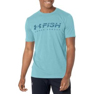 imageUnder Armour Mens Fish Strike ShortSleeve TShirt400 Still Water  Static Blue  Static Blue