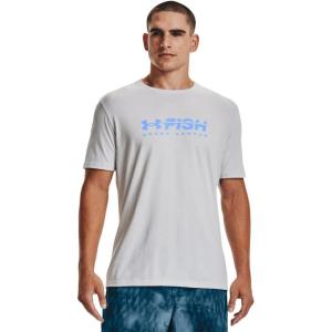 imageUnder Armour Mens Fish Strike ShortSleeve TShirtHalo Gray 015Black