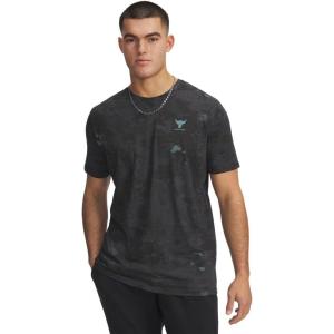 imageUnder Armour Mens Project Rock All Over Print Short Sleeve T Shirt002 Black   Jasper Blue