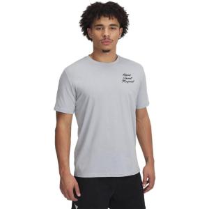 imageUnder Armour Mens Project Rock Blood Sweat Respect Short Sleeve T Shirt011 Mod Gray Medium Heather   Black