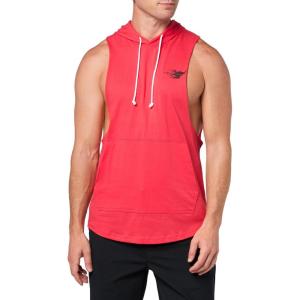 imageUnder Armour Mens Project Rock Sleeveless Hoodie989 Lava Red   White