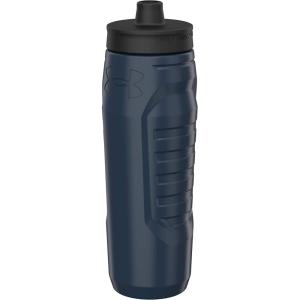 imageUnder Armour Squeeze Water Bottles 32 oz Water Bottles Sideline Sports Water Bottle with QuickShot Lid Quick ampamp Easy Hydration Gym Water Bottles Squeeze Bottle 1 32oz BottleNavy Blue and Black
