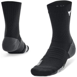 imageUnder Armour Unisex Adult Project Rock Armourdry Playmaker 1 Pack Mid Socks001 Black  Jet Gray  White