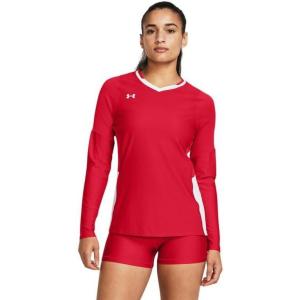 imageUnder Armour Womens UA Volleyball Powerhouse 20 Long Sleeve Jersey  HeatGear Fabric with Mesh PanelsRed  White
