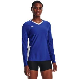 imageUnder Armour Womens UA Volleyball Powerhouse 20 Long Sleeve Jersey  HeatGear Fabric with Mesh PanelsRoyal  White