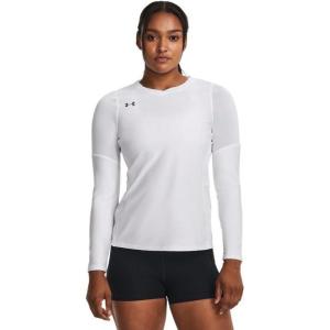 imageUnder Armour Womens UA Volleyball Powerhouse 20 Long Sleeve Jersey  HeatGear Fabric with Mesh PanelsWhite  Pitch Gray