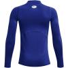 imageUnder Armour Boys ColdGear Mock Long Sleeve TShirt400 Royal   White