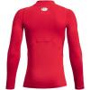 imageUnder Armour Boys ColdGear Mock Long Sleeve TShirt600 Red   White