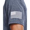 imageUnder Armour Mens Freedom Tech Short Sleeve TShirt410 Academy Light Heather   White