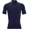 imageUnder Armour Mens HeatGear Comp Mock Short Sleeve TShirtMidnight Navy 410White