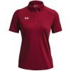 imageUnder Armour Tech Team Womens Short Sleeve Polo ShirtCardinal  White  625