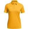 imageUnder Armour Tech Team Womens Short Sleeve Polo ShirtSteeltown Gold  White