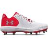 imageUnder Armour Womens Glyde 20 Mt Softball Shoe104 WhiteRedMetallic Silver