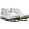 imageUnder Armour Womens Glyde 20 Mt Softball Shoe105 WhiteWhiteMetallic Gold