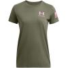 imageUnder Armour Womens New Freedom Banner TShirt394 Marine Od Green   Meta Pink