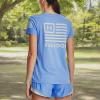 imageUnder Armour Womens New Freedom Banner TShirt475 Carolina Blue   Halo Gray