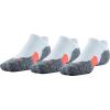 imageUnder Armour UnisexAdult Run Cushion No Show Tab SocksWhiteWhiteSilver Reflective 3pairs