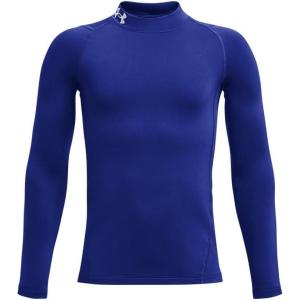 imageUnder Armour Boys ColdGear Mock Long Sleeve TShirt400 Royal   White