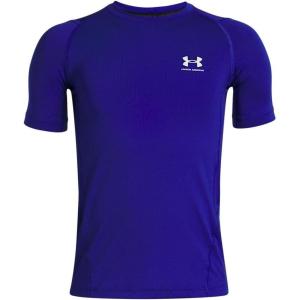 imageUnder Armour Boys HeatGear Armour ShortSleeve TShirt400 Royal   White