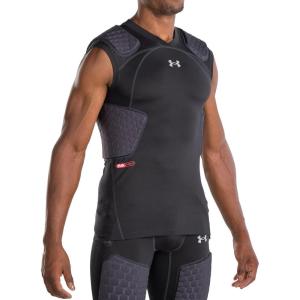 imageUnder Armour Gameday Pro 5Pad Football Shirt Comfortable Compression ampamp Protection for Practice ampamp Game Day Adult MensBlack