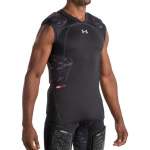 imageUnder Armour Gameday Pro 5Pad Football Shirt Comfortable Compression ampamp Protection for Practice ampamp Game Day Adult MensBlack Camo