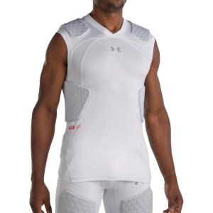 imageUnder Armour Gameday Pro 5Pad Football Shirt Comfortable Compression ampamp Protection for Practice ampamp Game Day Adult MensWhite