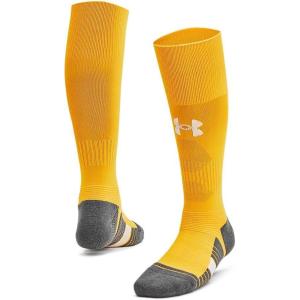 imageUnder Armour Kids Youth Magnetico Over The Calf Socks 1 Pack750 Steeltown Gold  Pitch Gray  White